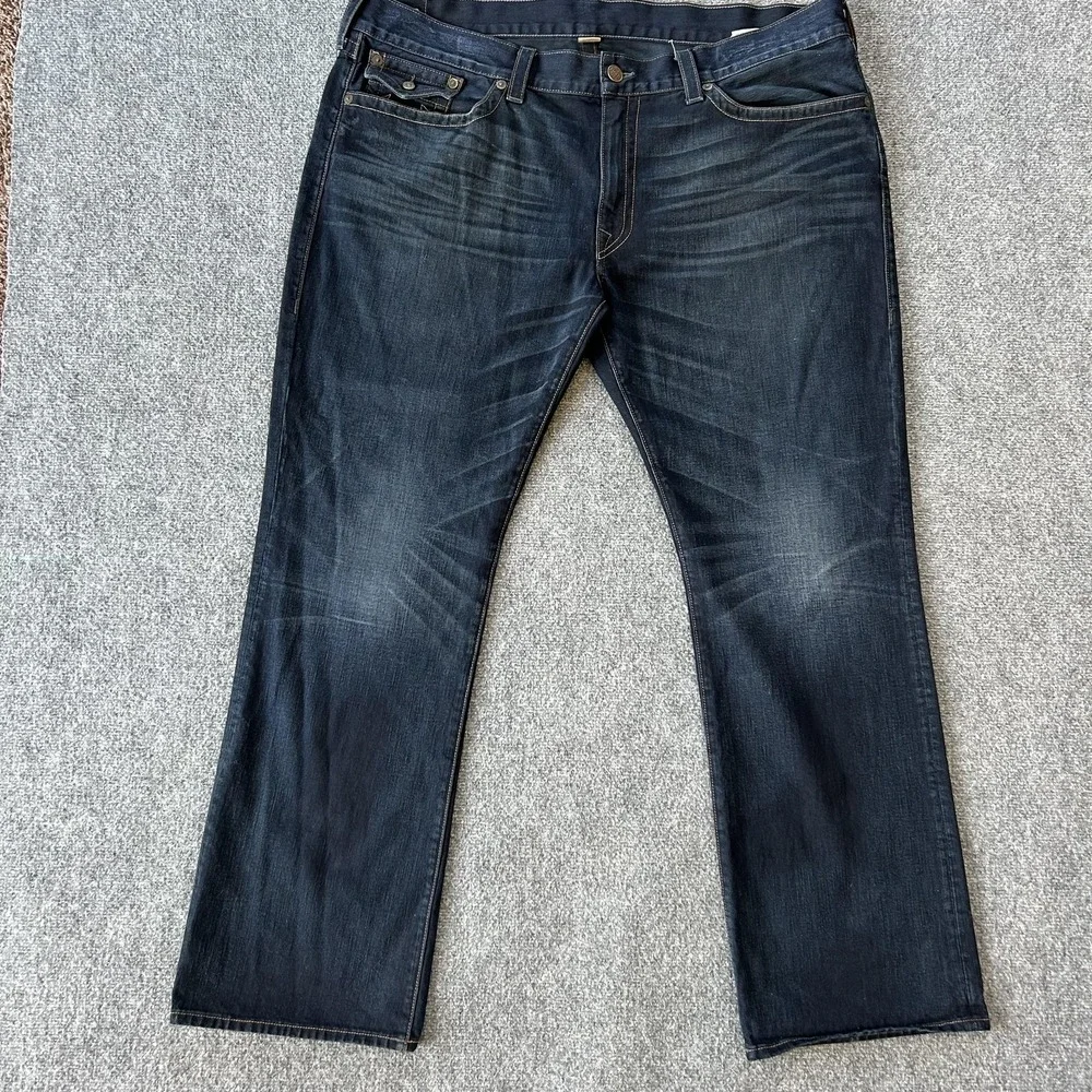 True Religion Billy Relaxed Bootcut‎ Jeans Mens 44x34 Blue Dark Wash Denim